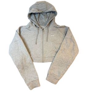 AYBL Be AYBL Cropped Hoodie Womens XL Gray Full Zip Fleece Lined Athleisure